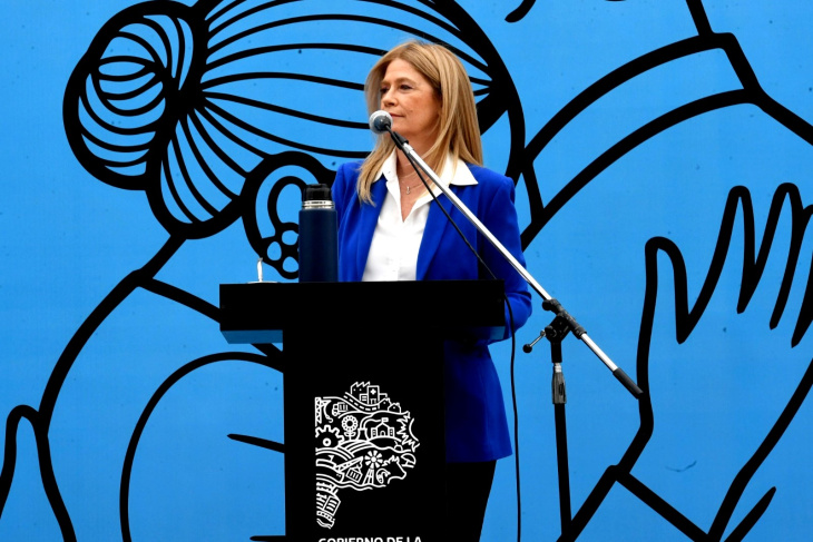 Magario en el acto del Día de la Lealtad