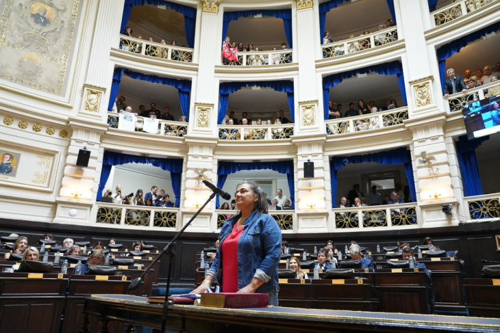 Diputada Mónica Scholotthauer jurando
