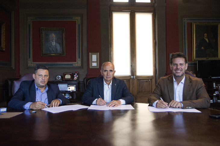 Firma de acta compromiso entre UNLP, Lotería y Fundación Nexum