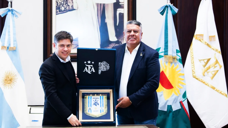 Axel Kicillof con autoridades de la AFA