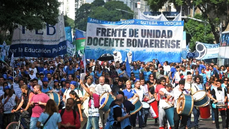 Protesta de trabajadores estatales en Buenos Aires