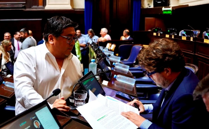 Diputado Diego Garciarena durante presentación legislativa